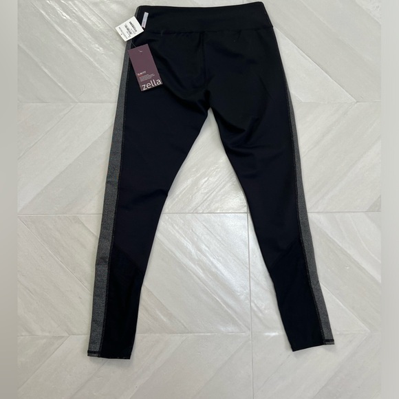 NWT Zella black leggings with metallic stripe size medium - Picture 3 of 6